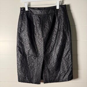Harve Benard Black Basketweave Pattern Skirt Size 8